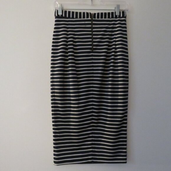 HEIDI MERRICK Kubo Navy White Striped Pencil Skirt Coastal Preppy - Size S - Picture 8 of 14
